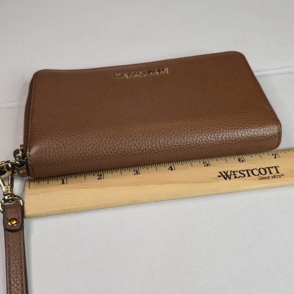 Michael Kors Brown Leather Wristlet